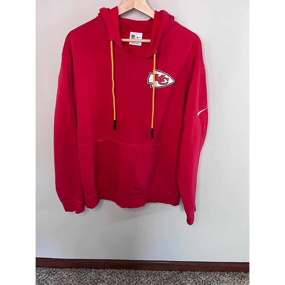 Nike NFL Kansas City Chiefs Hoodie Mens XL Red Fleece Pullover NKGY-080K 2023